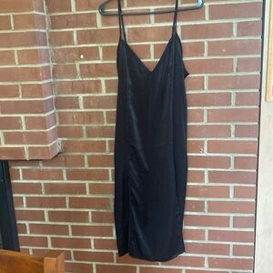 Black slip dress w slit from urban outfitters!!
